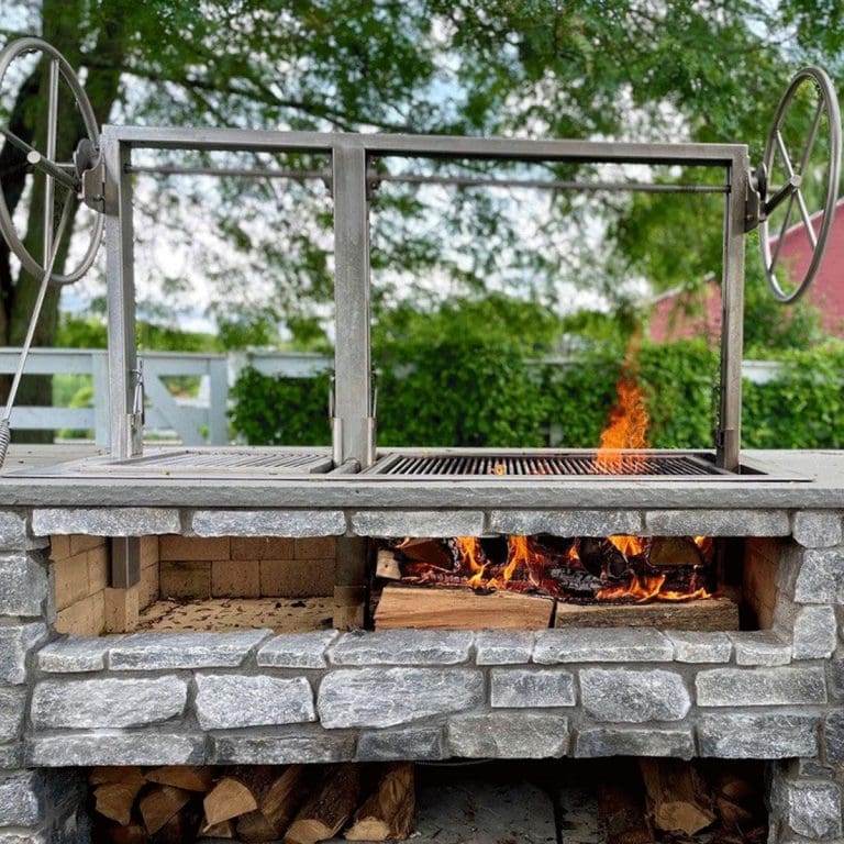 Stainless-Gaucho-Grill-heating-up-for-cooking