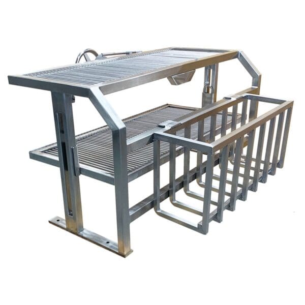 Indoor / outdoor grill insert for cooking Argentine meals over embers