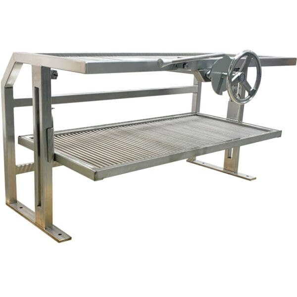 Large single crank grill frame for firetable