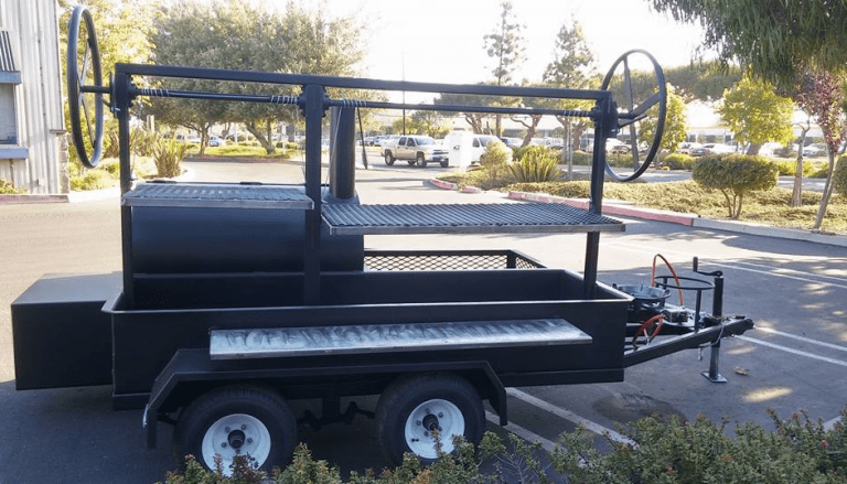 Custom Santa Maria BBQ Grill Trailer With Smoker