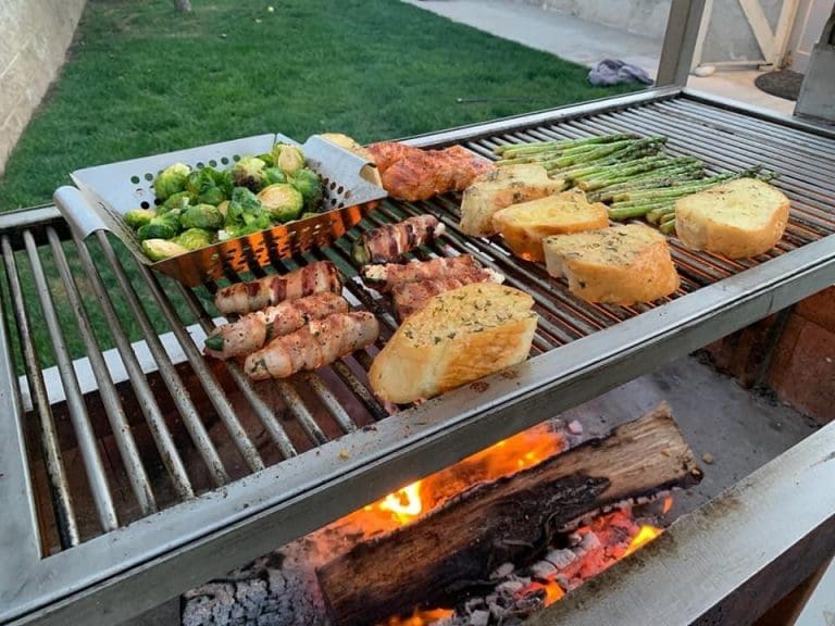 brussels and jalapeno poppers on the grill