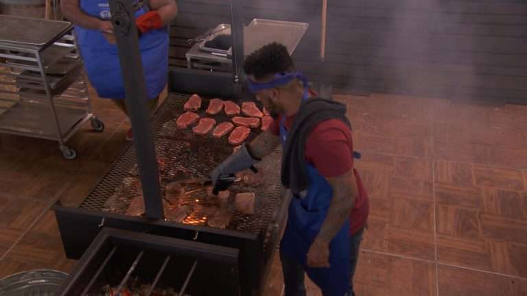 Christian Master Chef Season 12 Grilling New York Steak on Argentine Style BBQ Grills