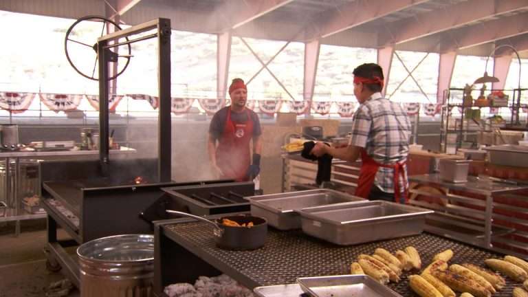 Master Chef Red Team cooking on Argentine Style Grills